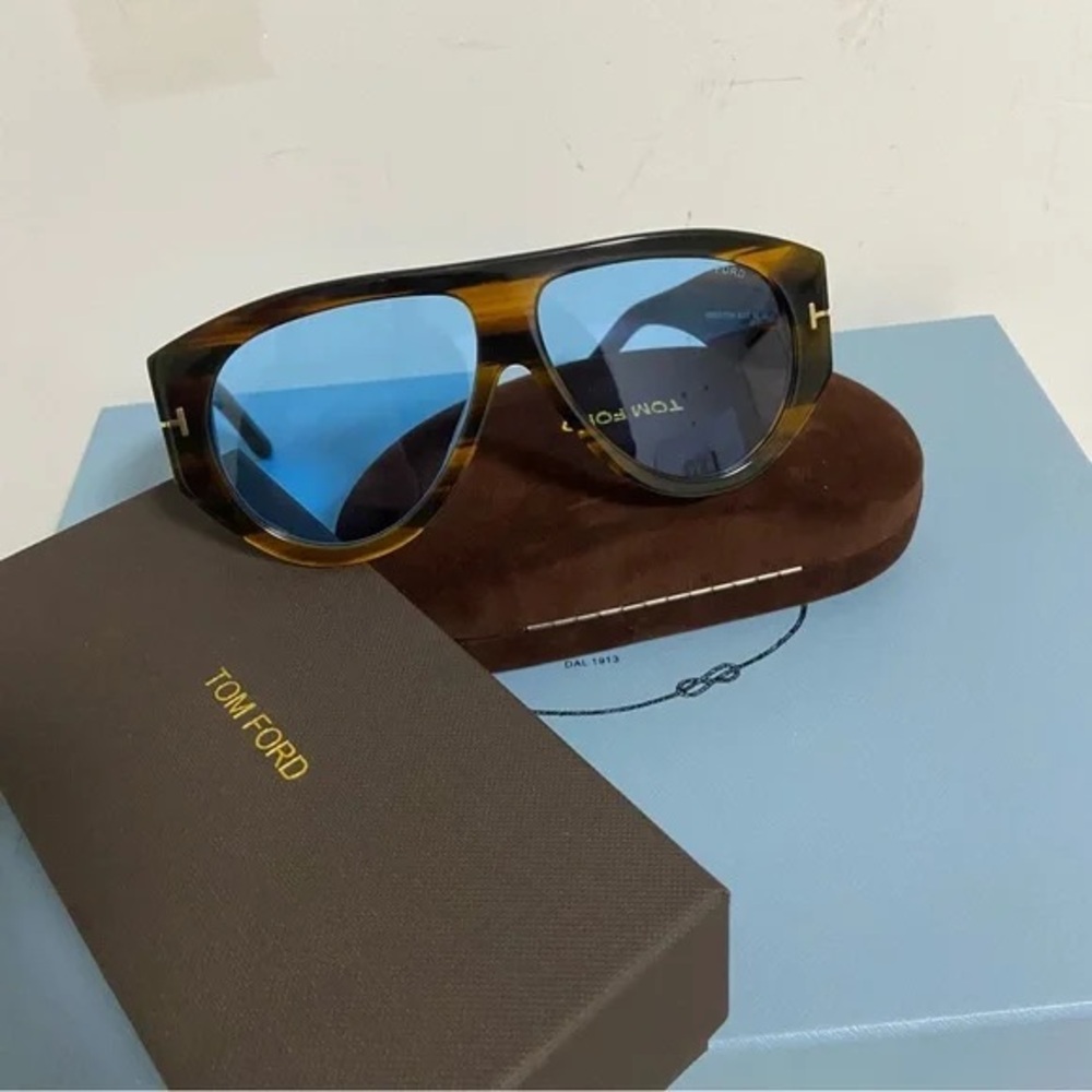 Tom Ford Brown and Blue Sunglasses